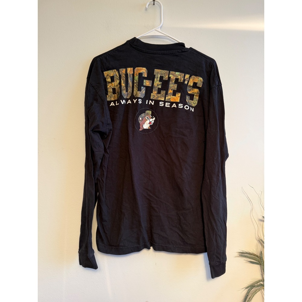 Buc-ee's Always In Season Black Long Sleeve Graphic T-Shirt Mens Large Texas Tee